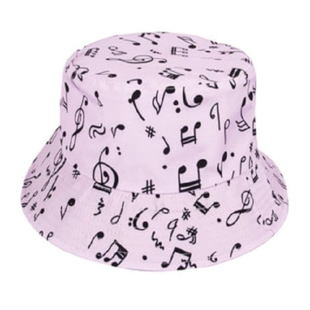 New Light Purple Musical Notes Bucket Hat Adult Summer One Size Music Lavender